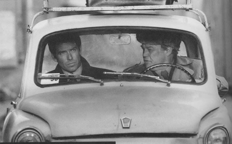 Bond and Wade in Zaporozhets. And there is just enough room for three more people in the backseat